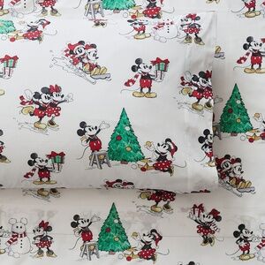 Disney Mickey Mouse Holiday Organic Percale Pillowcase - PB Teen